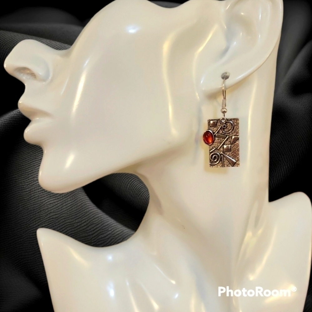 3/$30 Artsy Abstract Rectangle Punk Industrial Dangle Earrings